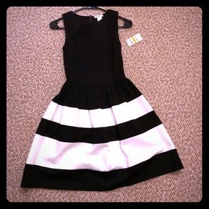 Black and White Fit and Flare Dress